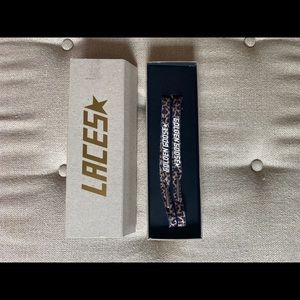Golden Goose Leopard Print Logo Laces